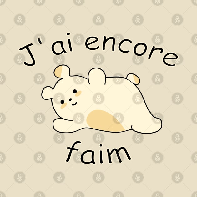 Fat cute teddy bear J'ai encore faim / I'm still hungry by Babush-kat