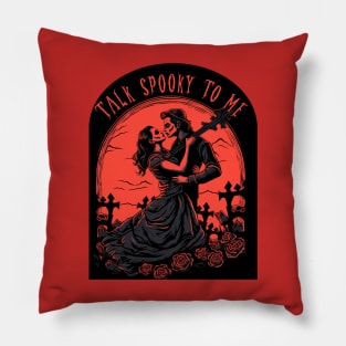 Vintage Funny Halloween Pick up Line Skull Romantic Costume Pillow