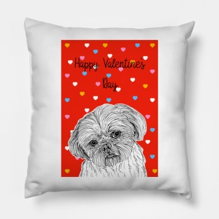 Shih Tzu Valentine's Day Greeting Pillow