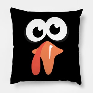 Silly Turkey Face Funny Thanksgiving Fall Joke Humor Tee Pillow