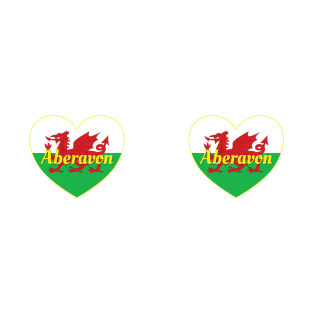 Aberavon Wales UK Wales Flag Heart T-Shirt