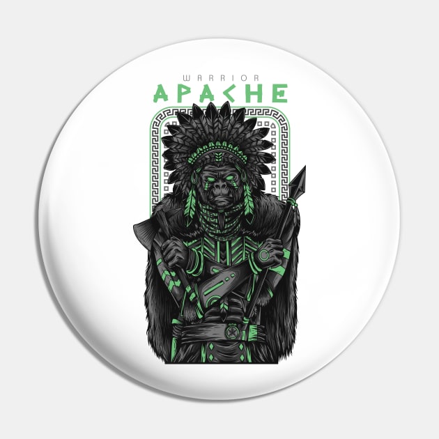 Apache Warrior Pin by Kingdom Arts and Designs