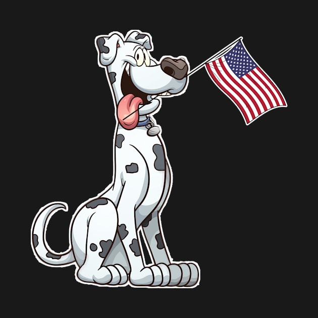 American Flag Great Dane Dog Love by AdrianBalatee