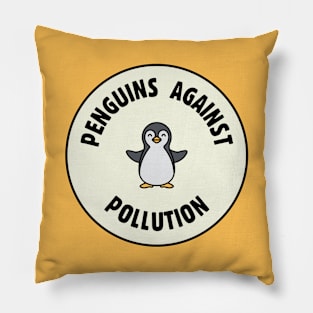 Penguins Against Pollution Pillow