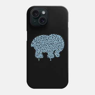 Elephant Shaped Blue Maze & Labyrinth T-Shirt Phone Case