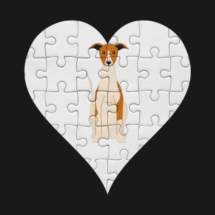 Whippet Heart Jigsaw Pieces Design - Gift for Whippet Lovers T-Shirt