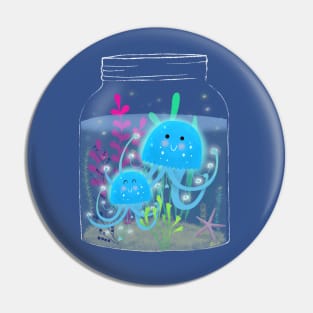 Vacation Memories With Jellyfish In A Jar Pin
