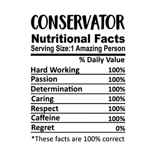 Conservator Nutrition Facts Funny T-Shirt