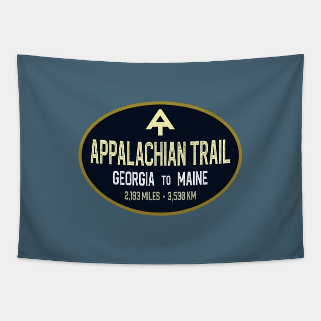 Appalachian Trail - Georgia to Maine - Dark Blue Oval Tapestry by TGKelly