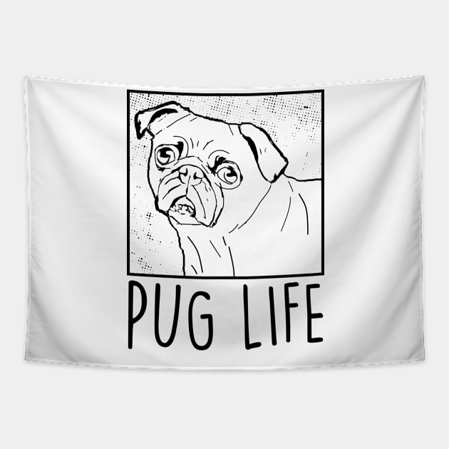 Puggy Life (white & color tee) Tapestry by SmithyJ88