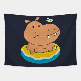 Hippo Vacation Tapestry