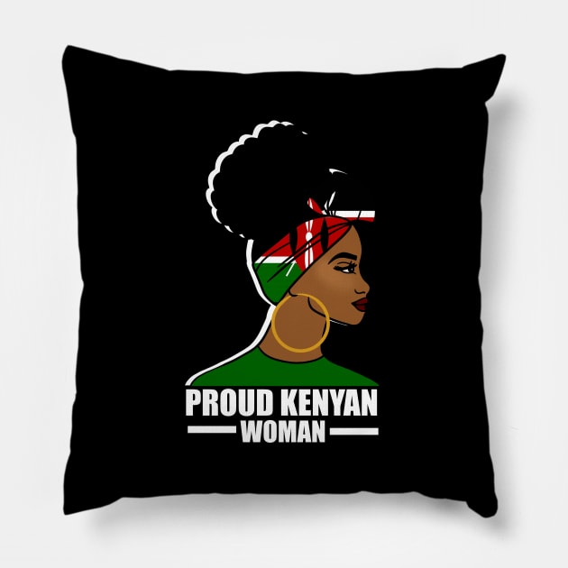 Proud Kenyan Woman, Kenya Flag, Afro African Pillow by dukito