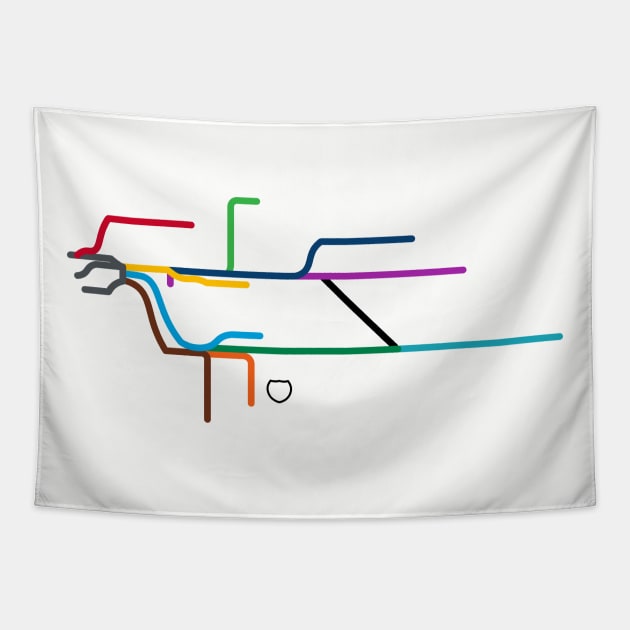 LIRR Map Tapestry by Off Peak Co.