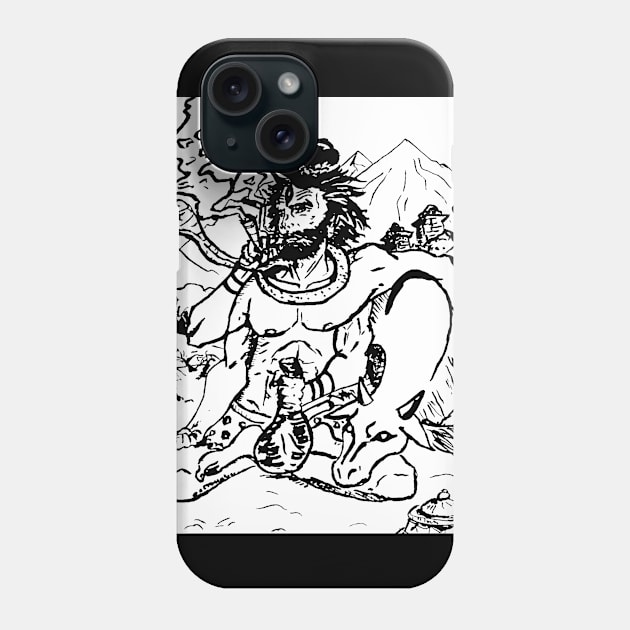 Shiva in the Himalayas Phone Case by LoneWolfParty