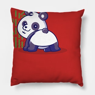 Cute baby panda illustration Pillow