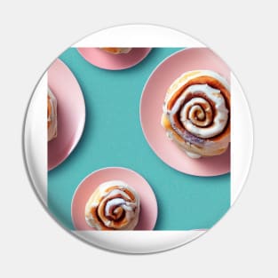 Watercolor cinnamon bun pattern Pin