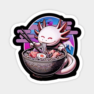 Axolotl Ramen Noodles , Cute Kawaii Axolotl,  Japanese Kawaii Axolotl Lover Magnet