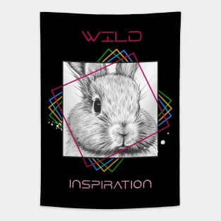 Rabbit Bunny Wild Nature Animal Illustration Art Drawing Tapestry