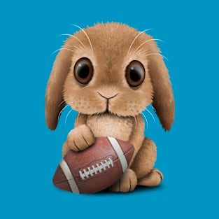 Cute Baby Bunny Playing With Football T-Shirt