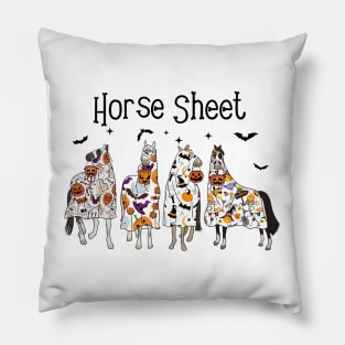 Horse Sheet Horse Ghost Halloween Funny Saying Men Women Pillow