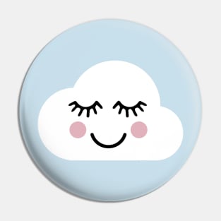 smiley happy blissful kawaii cloud with face Pin