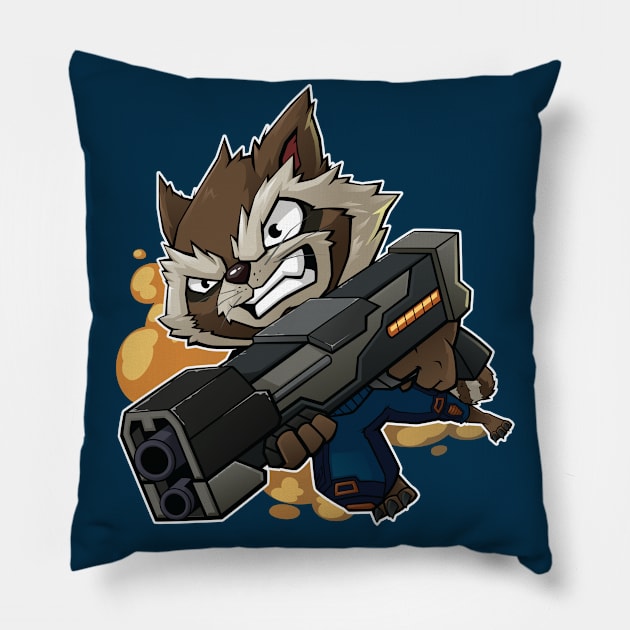 Rocket Raccoon Chibi Pillow by Xar623