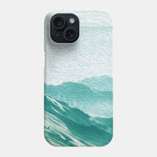 Teal Mountains Oil Effects 3 Phone Case