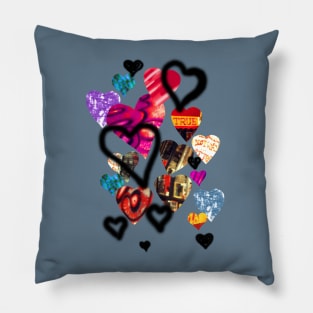 Graffiti Hearts Pillow