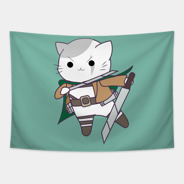 Levi Cat Attack On Titan Attack On Titan Tapestry Teepublic