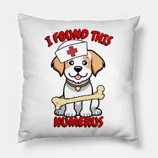 Funny happy dog is a nurse with a joke Pillow