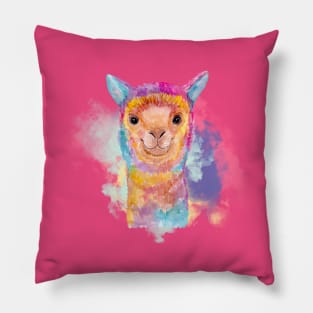 Llama in Watercolor Pillow