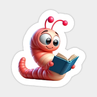 Cute Bookworm Magnet