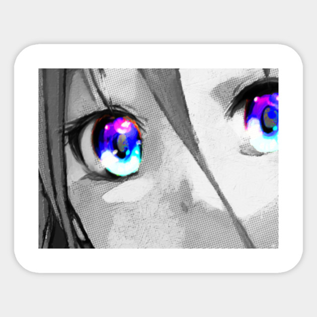 Anime Girl Eyes 2 Black And White Blue Eyes 2 Cartoon Manga Cosplay Comic Book Animation Comics Adesivo Teepublic It