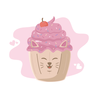 Kawaii pink cat in cupcake T-Shirt