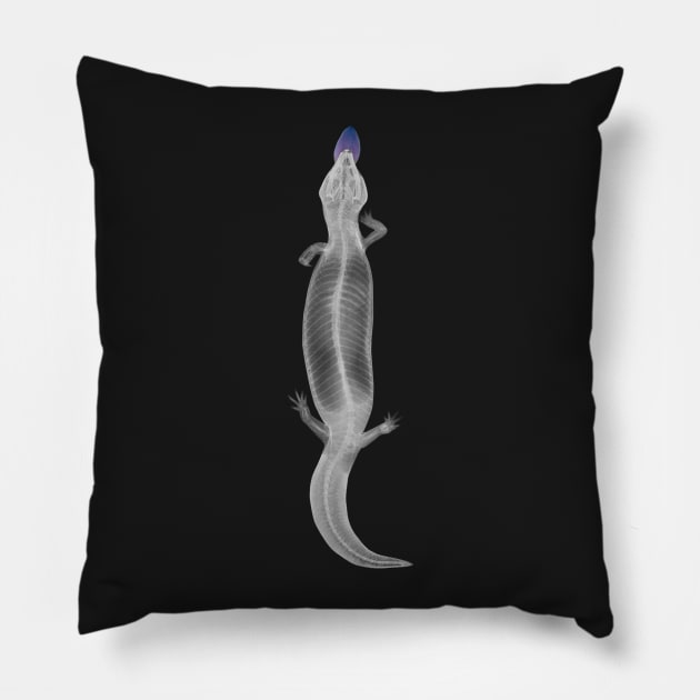 xray Blue tongue skink Pillow by Luilouu