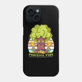 Positive vibe, fresh tree mascot in meditation Phone Case