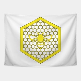 Honey bee Honey comb with outline Tapestry