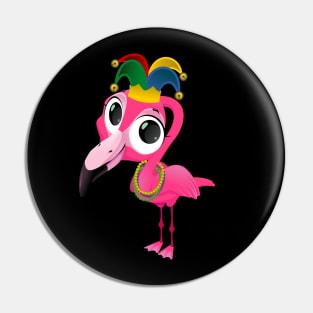 Flamingo Mardi Gras Beads Shirt tee Pin