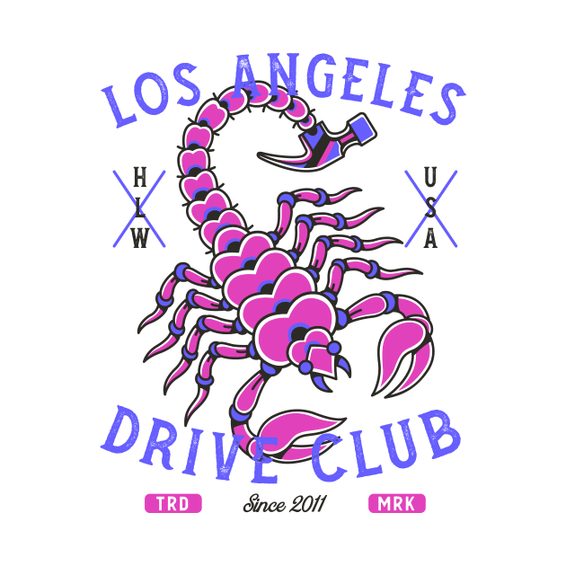 Los Angeles Drive Club" - Vintage Scorpion Tattoo Art by Nemons