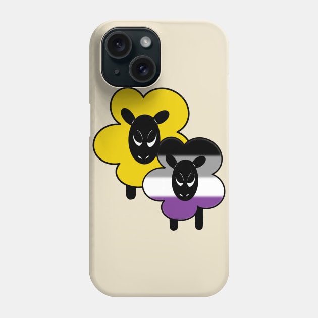 Proud Asexual Ally Rainbow Sheep Phone Case by Emberpixie