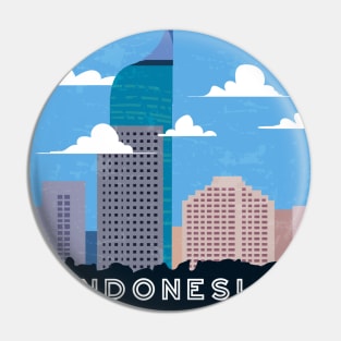 Jakarta, Indonesia. Retro travel poster Pin