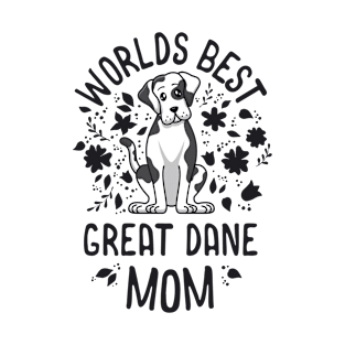 Worlds Best Great Dane Mom Harlequin Dog Mama Puppy Mother T-Shirt