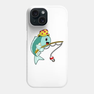 Fish at Fishing with Fishing rod & Hat Phone Case