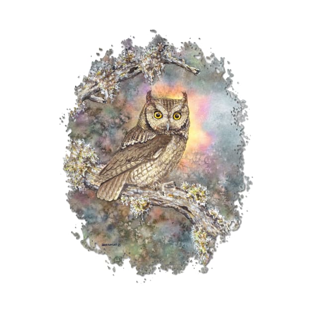 Screech owl by Dave Bartholet Wildlife Art