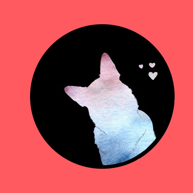 German Shepherd Love - Soft Lilac Silhouette by SophieStockArt