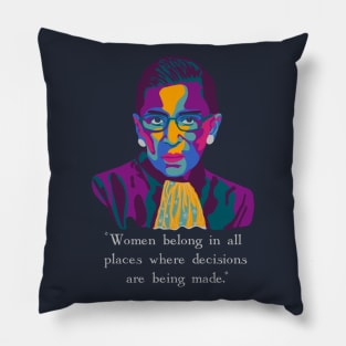 RBG Portrait and Quote Pillow