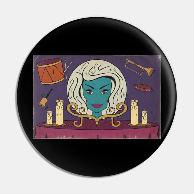 Madame Leota’s Swinging Wake Pin by Scaredy Cat Alchemy 