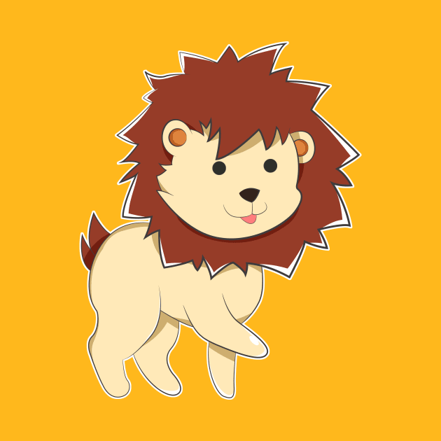 Happy Cartoon Baby Lion by Catifornia