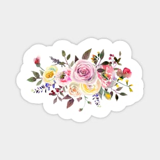 Pastel Watercolor Roses Magnet