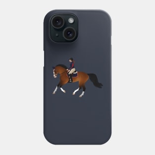 Bay English Horse and Rider - Equine Rampaige Phone Case